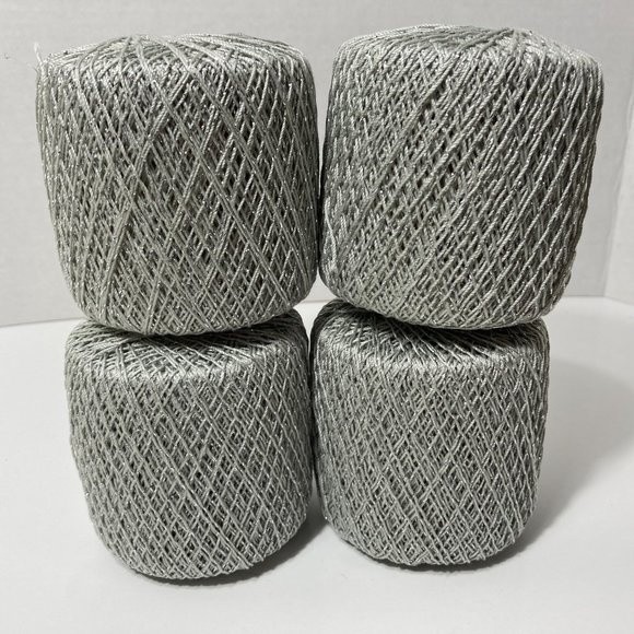 20 Aunt Lydia's Metallic Crochet Thread Silver